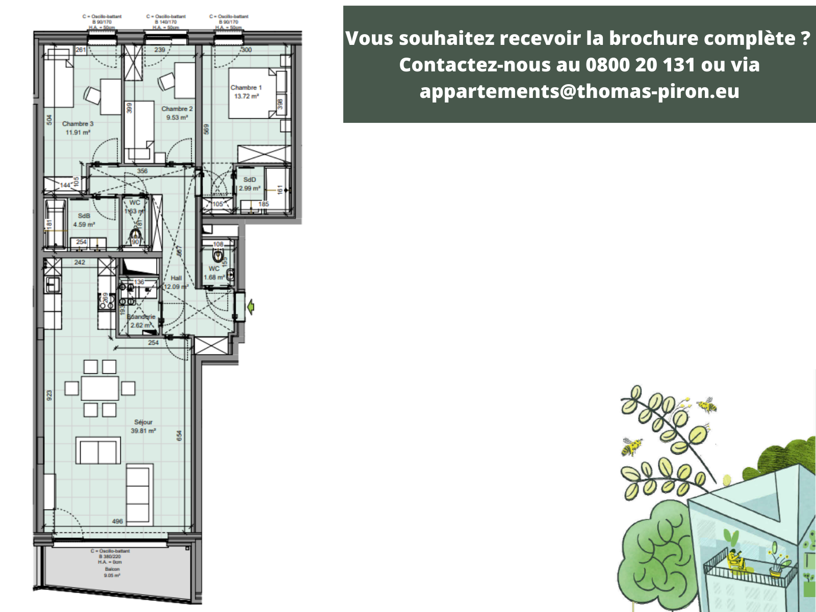 Appartement à vendre à Gembloux 5030 425000.00€ 3 chambres 120.00m² - annonce 555358