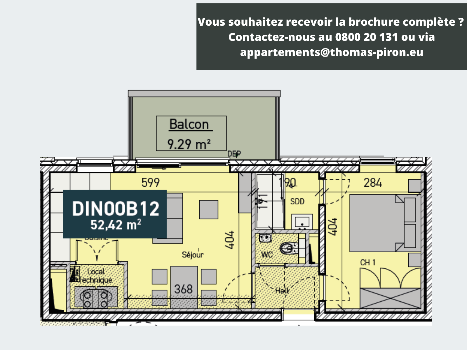 Appartement à vendre à Ciney 5590 219628.00€ 1 chambres 52.00m² - annonce 555726