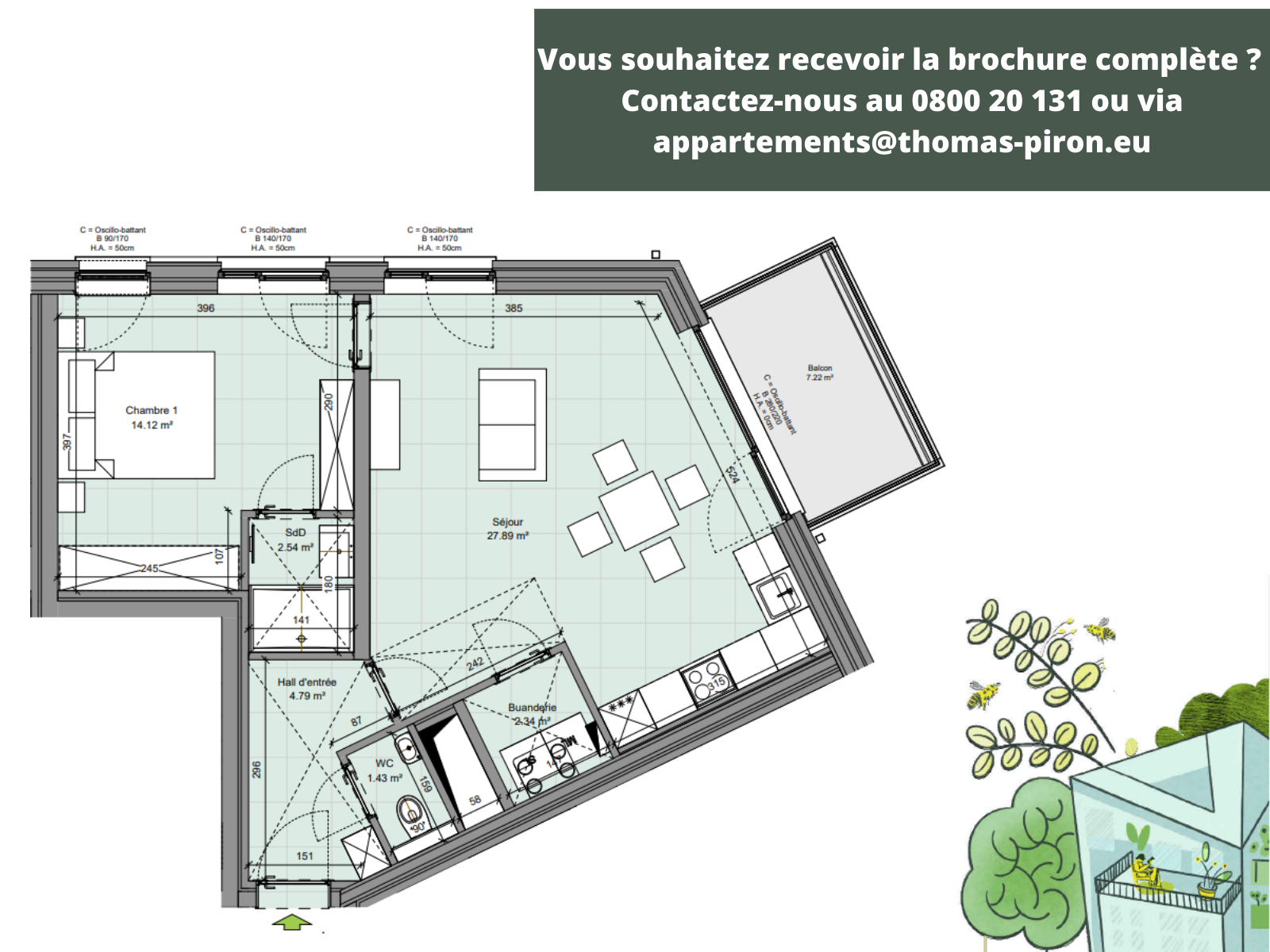 Appartement à vendre à Gembloux 5030 244000.00€ 1 chambres 66.00m² - annonce 555359