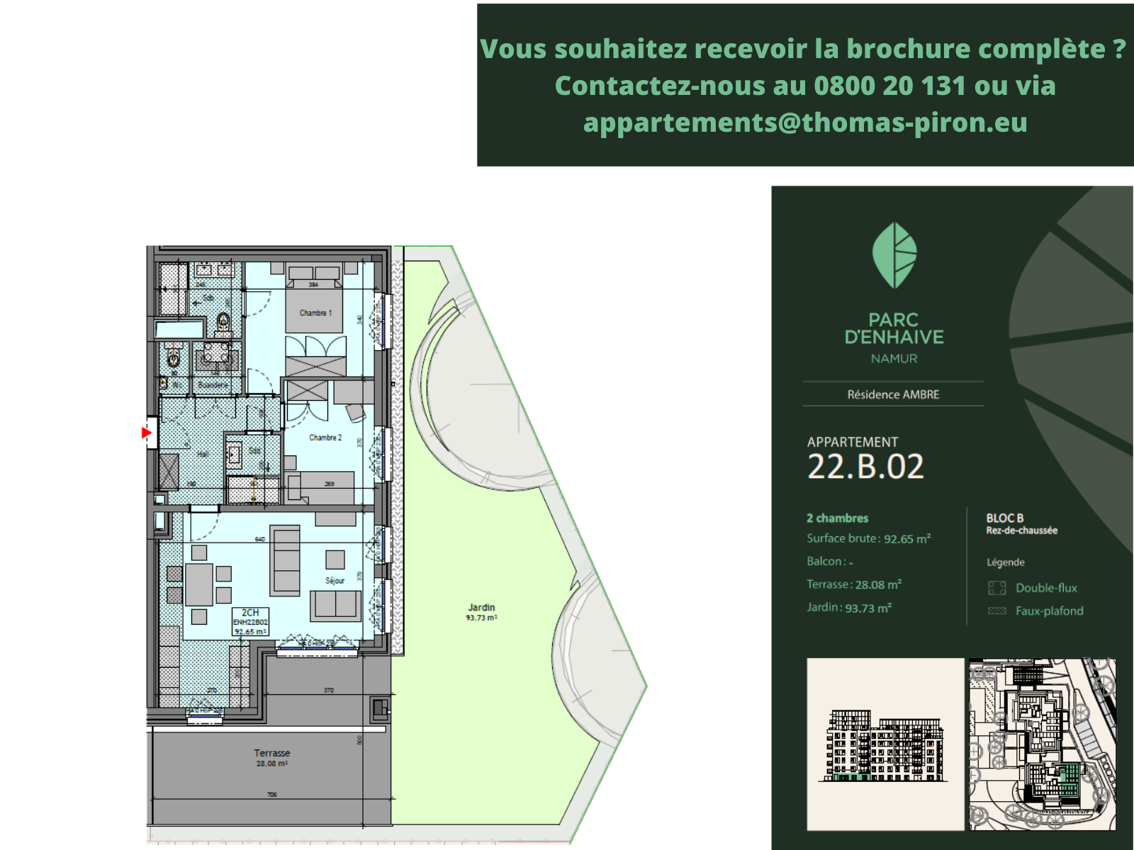 Appartement à vendre à Jambes 5100 0.00€ 2 chambres 92.65m² - annonce 555482