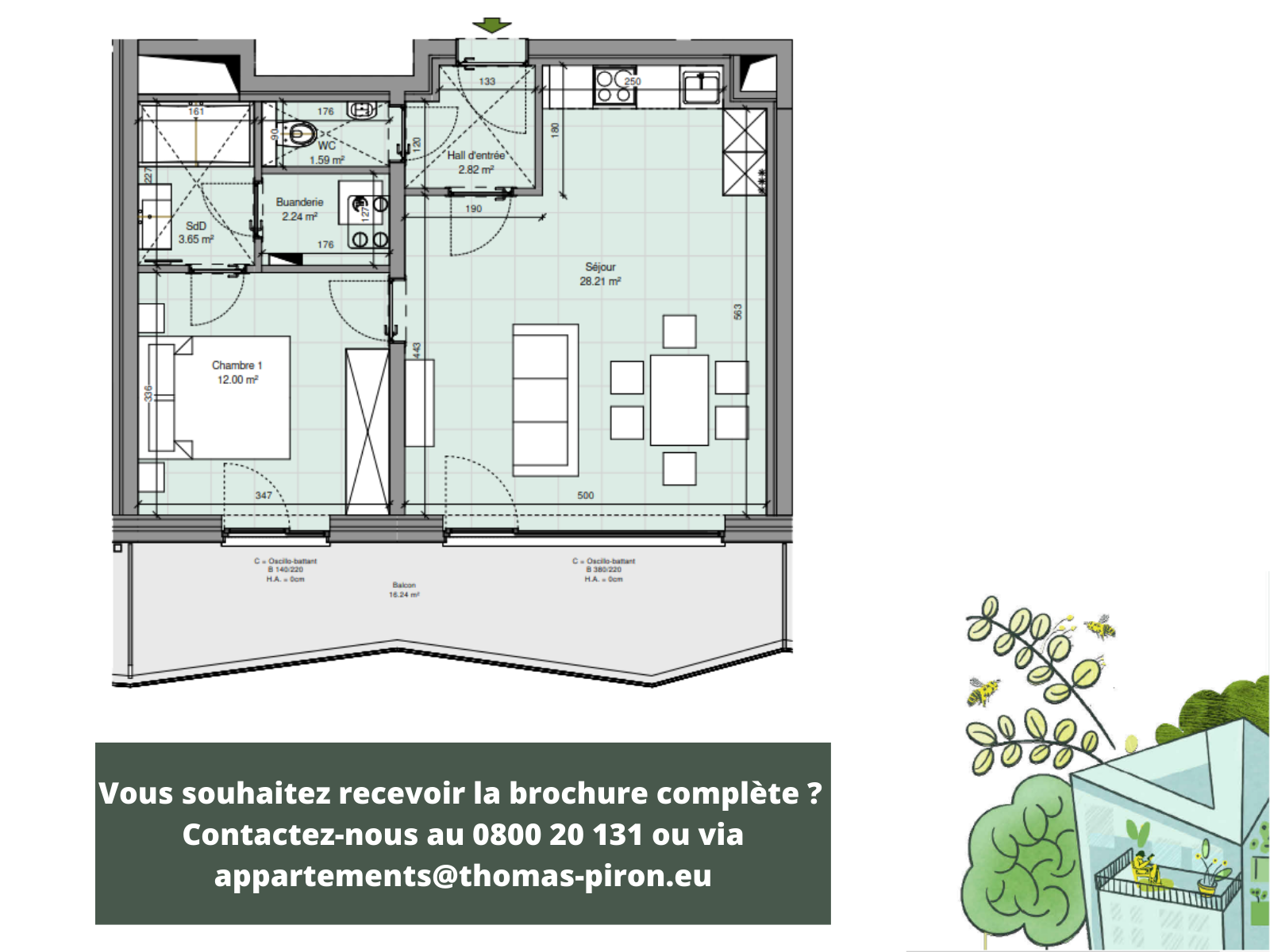 Appartement à vendre à Gembloux 5030 263000.00€ 1 chambres 60.00m² - annonce 555374