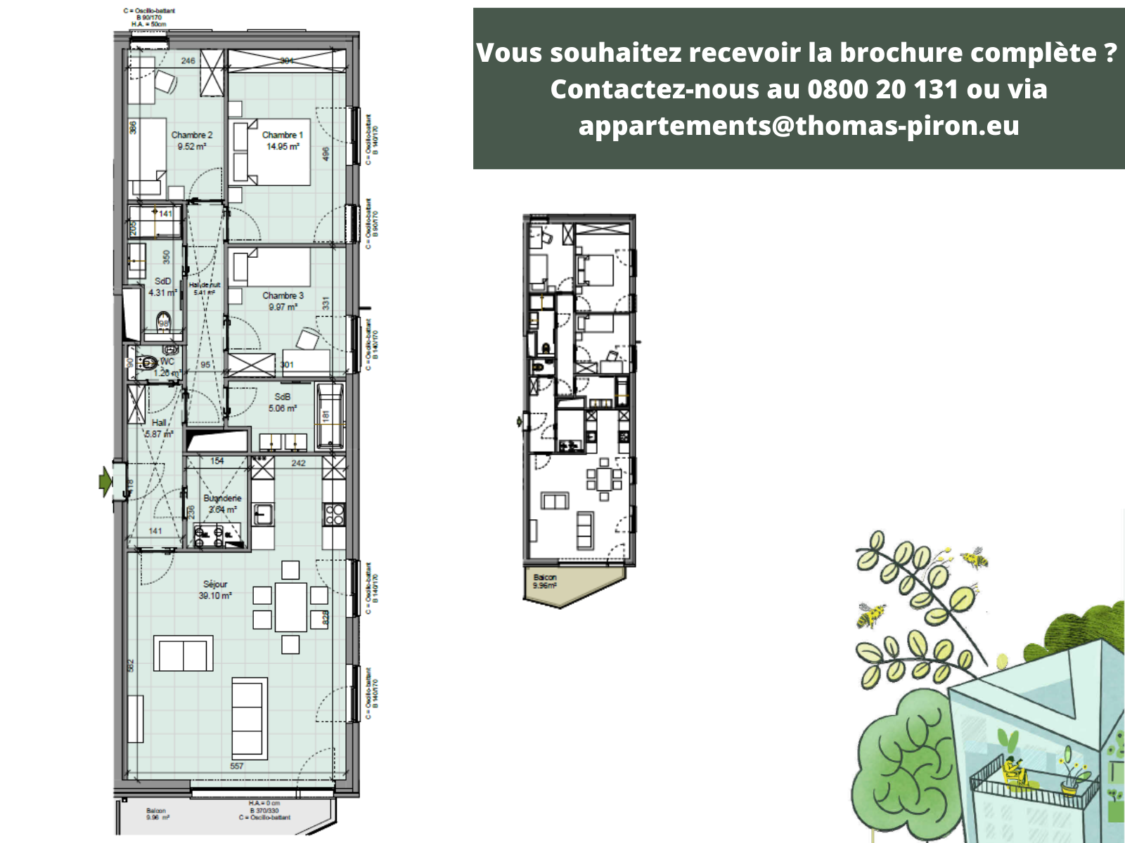 Appartement à vendre à Gembloux 5030 417000.00€ 3 chambres 119.00m² - annonce 555379