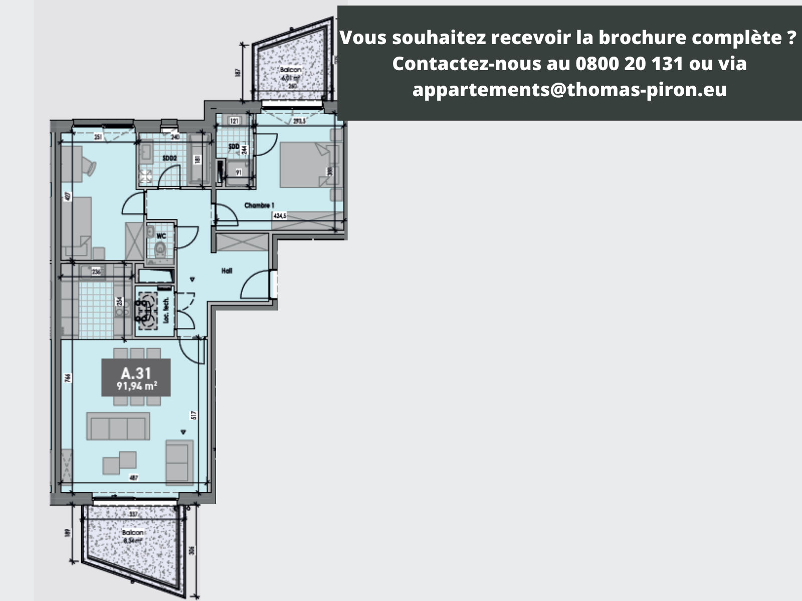 Appartement à vendre à Gembloux 5030 345000.00€ 2 chambres 92.00m² - annonce 555411
