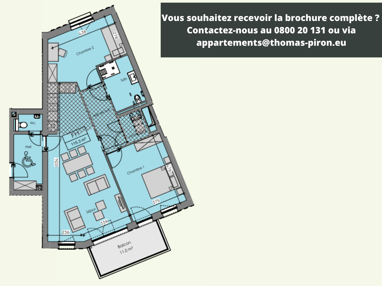 Appartement à vendre à Ciney 5590 375000.00€ 2 chambres 115.30m² - annonce 555653
