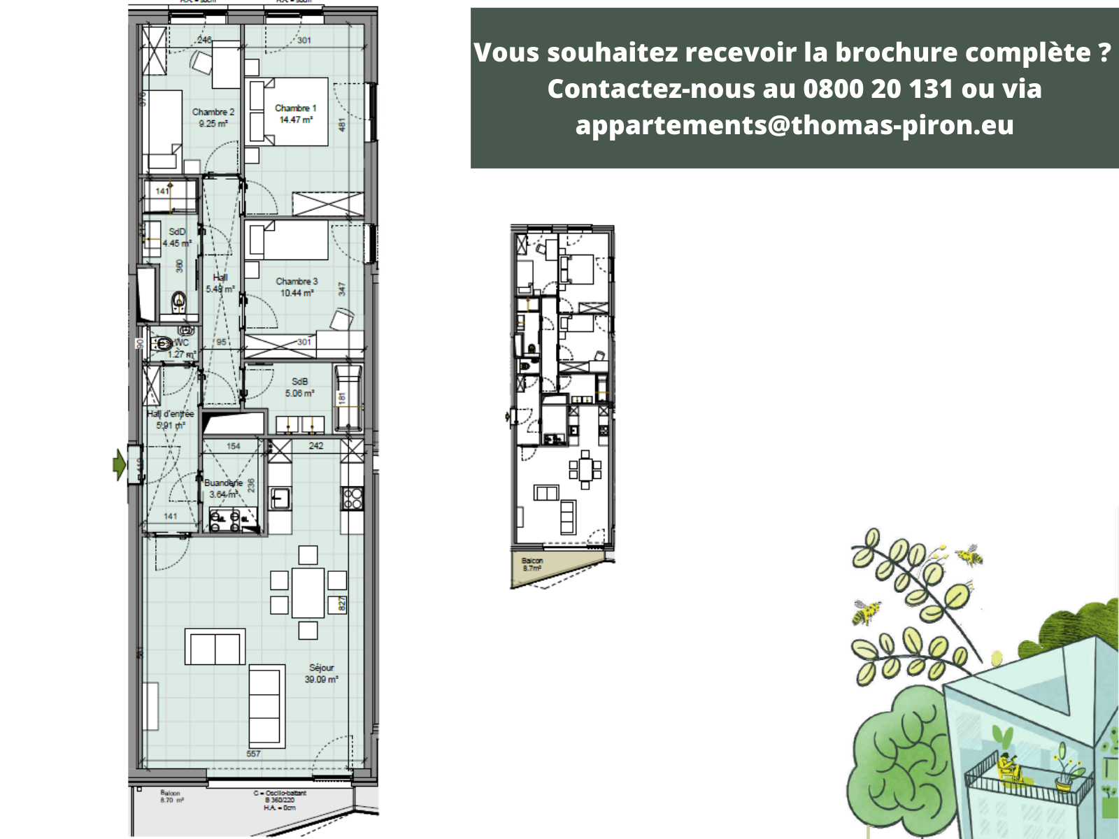 Appartement à vendre à Gembloux 5030 383000.00€ 3 chambres 117.00m² - annonce 601823