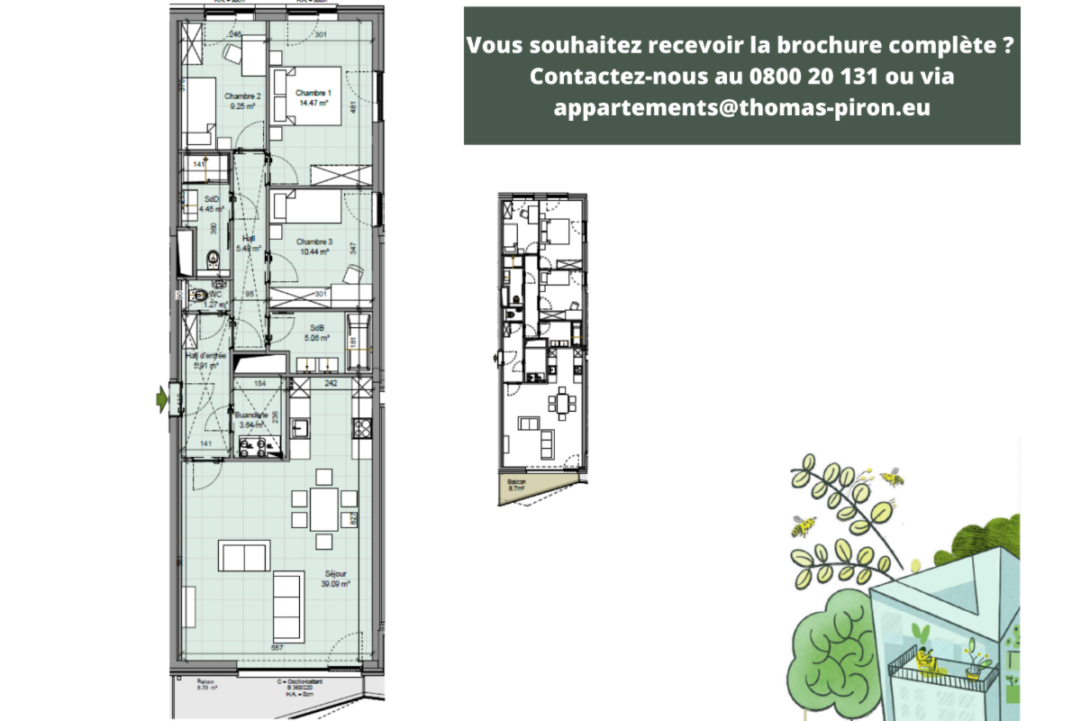 Appartement à vendre à Gembloux 5030 383000.00€ 3 chambres 117.00m² - annonce 601823