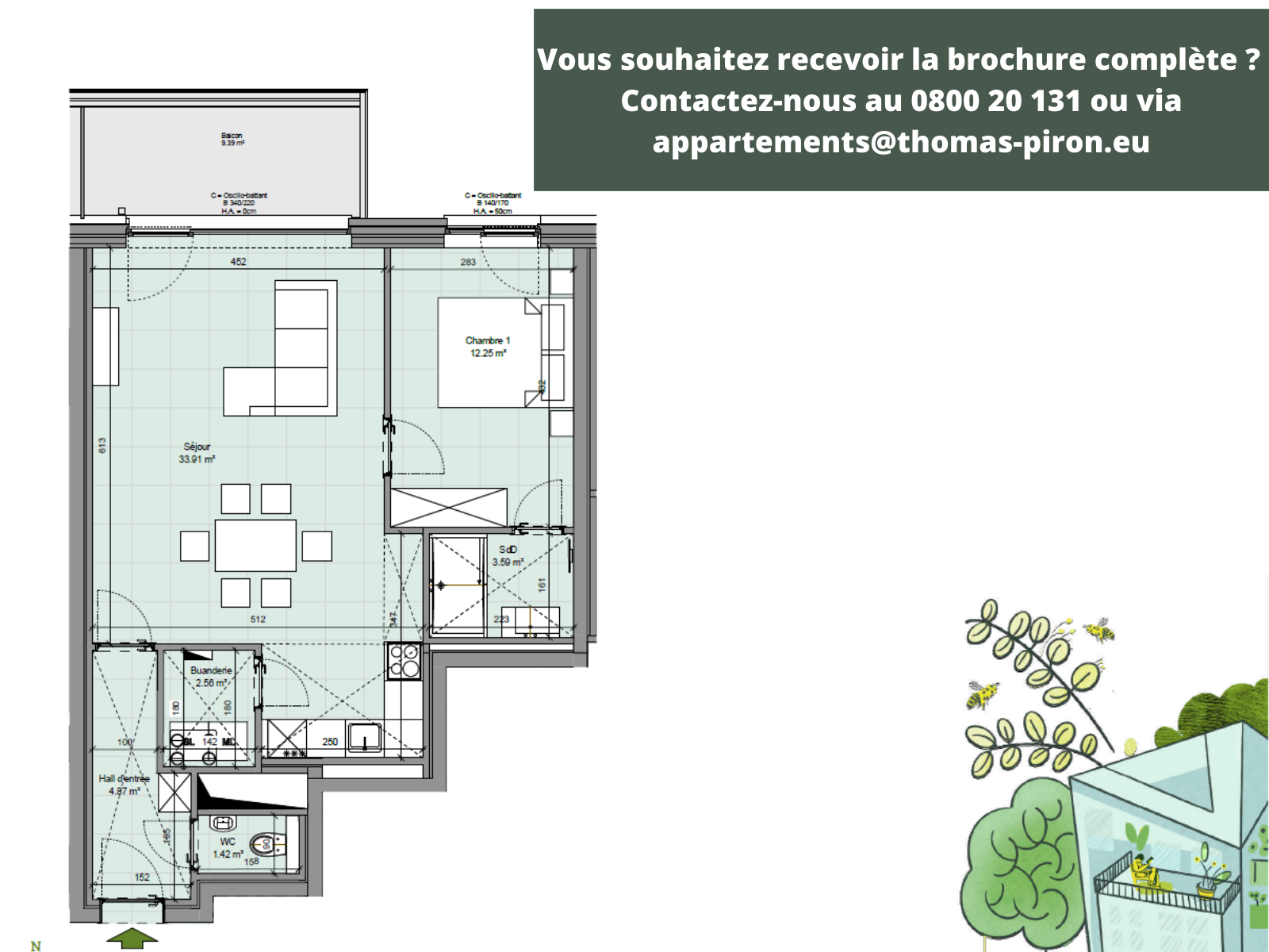 Appartement à vendre à Gembloux 5030 318000.00€ 2 chambres 91.00m² - annonce 601793