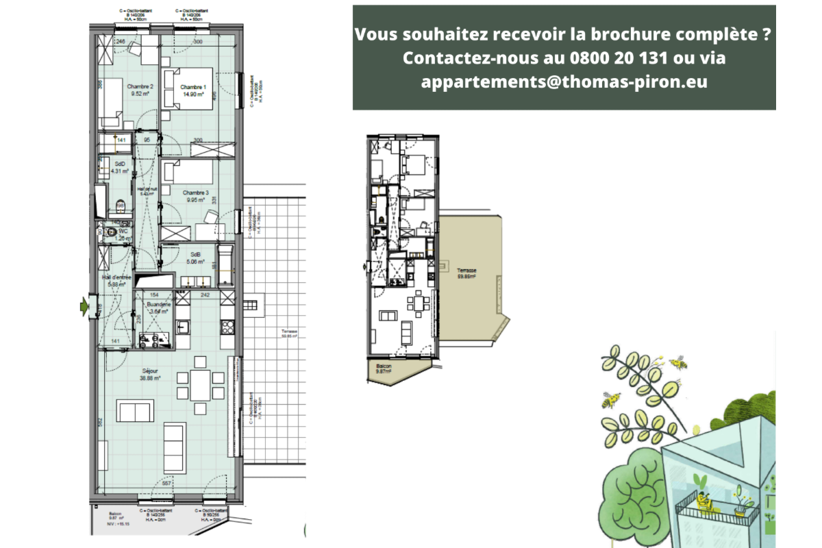 Appartement à vendre à Gembloux 5030 474000.00€ 3 chambres 119.00m² - annonce 601794