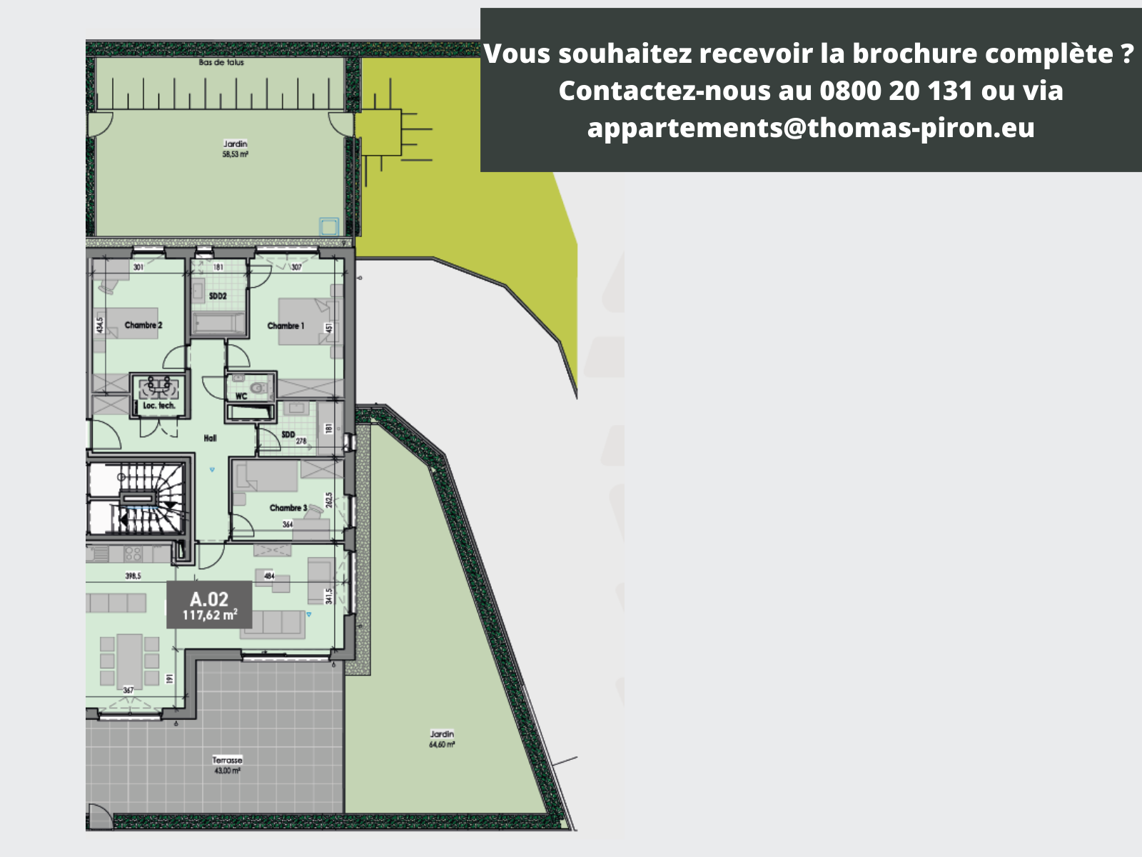 Appartement à vendre à Gembloux 5030 374207.00€ 3 chambres 118.00m² - annonce 601808