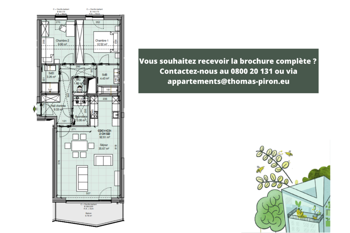 Appartement à vendre à Gembloux 5030 358000.00€ 2 chambres 93.00m² - annonce 601807