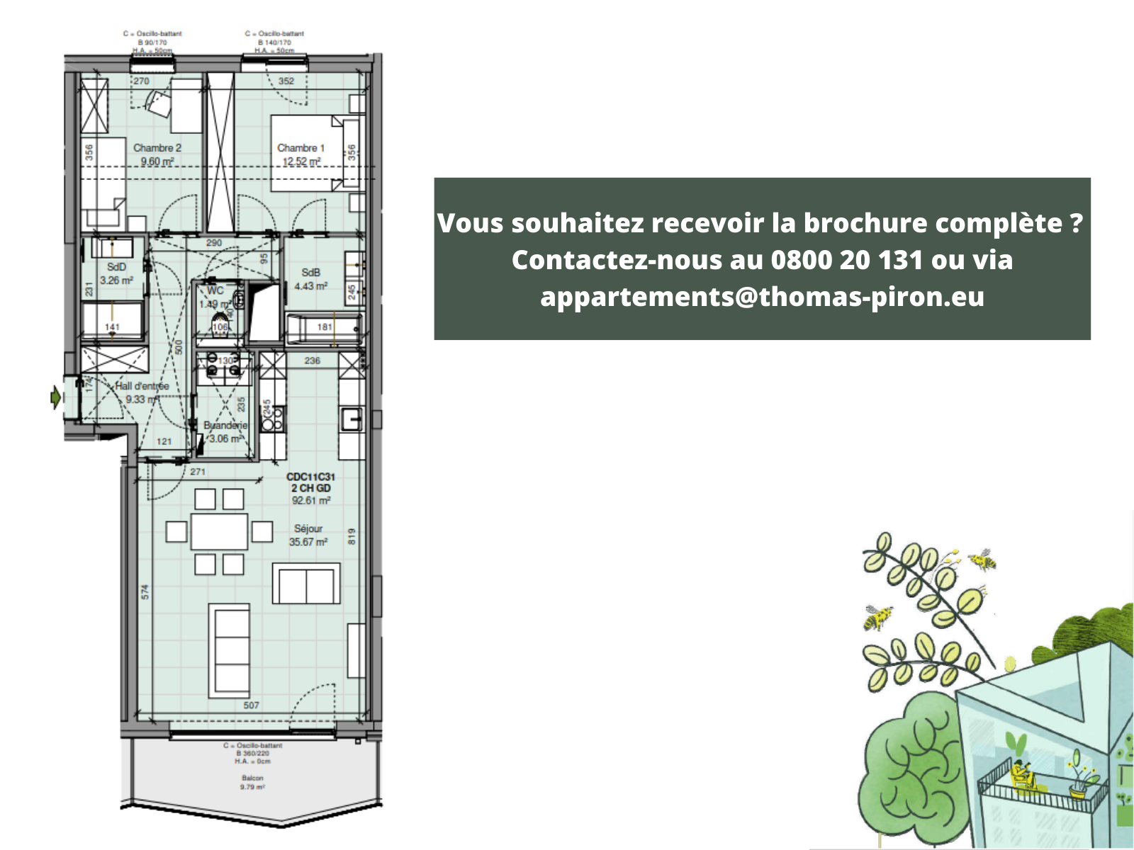 Appartement à vendre à Gembloux 5030 358000.00€ 2 chambres 93.00m² - annonce 601807