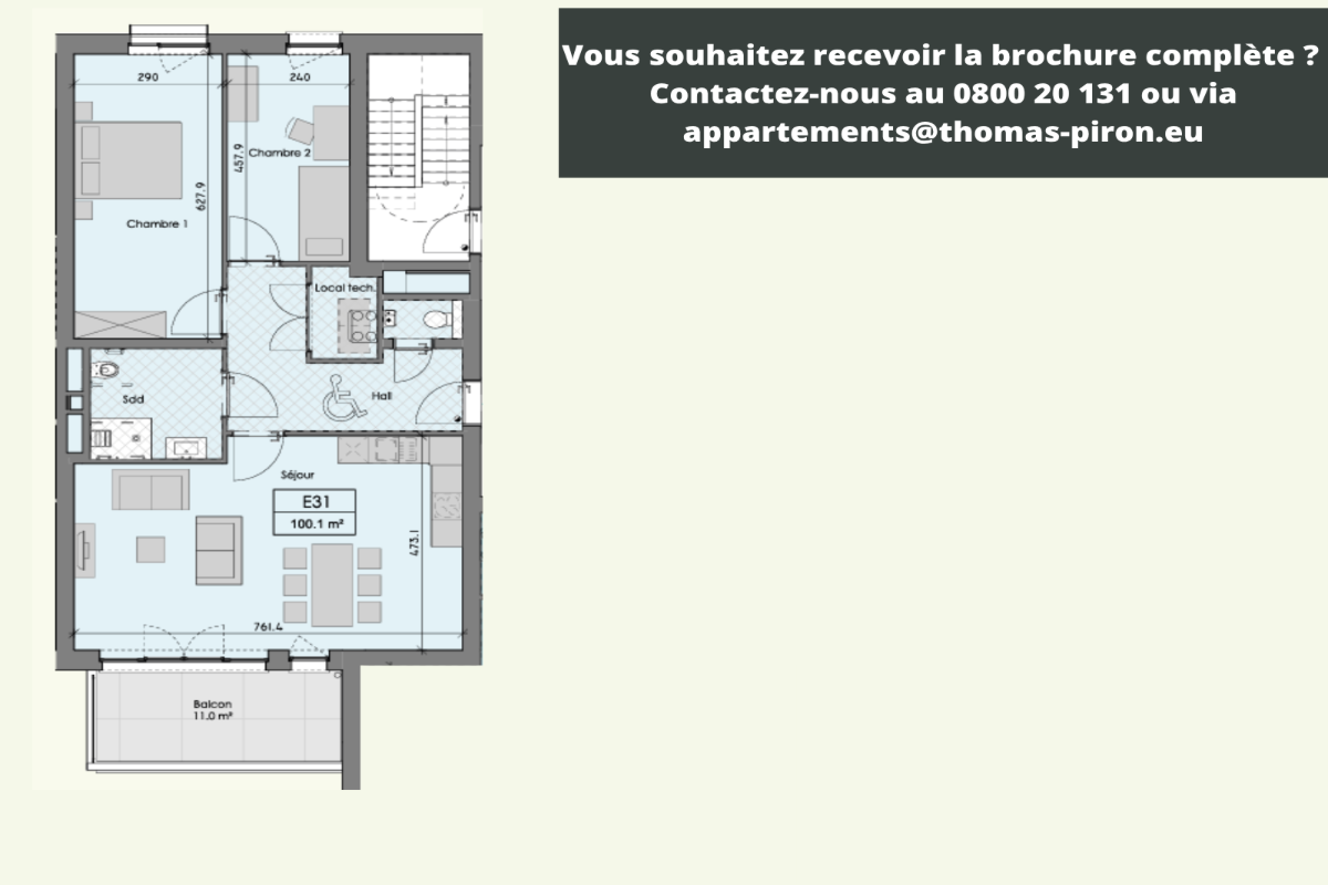 Appartement à vendre à Ciney 5590 370000.00€ 2 chambres 100.10m² - annonce 601897