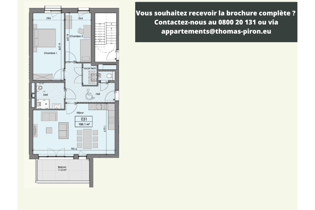 Appartement à vendre à Ciney 5590 370000.00€ 2 chambres 100.10m² - annonce 601897