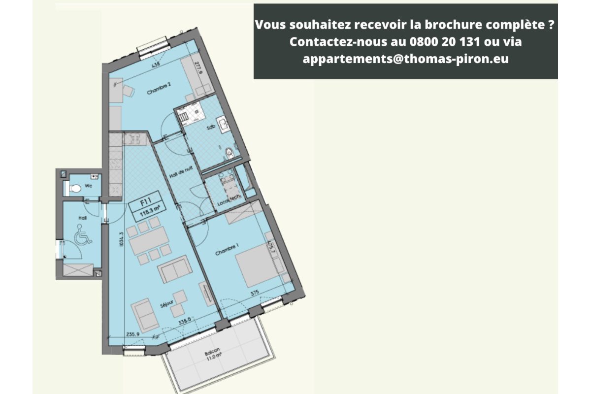 Appartement à vendre à Ciney 5590 375000.00€ 2 chambres 115.30m² - annonce 601881
