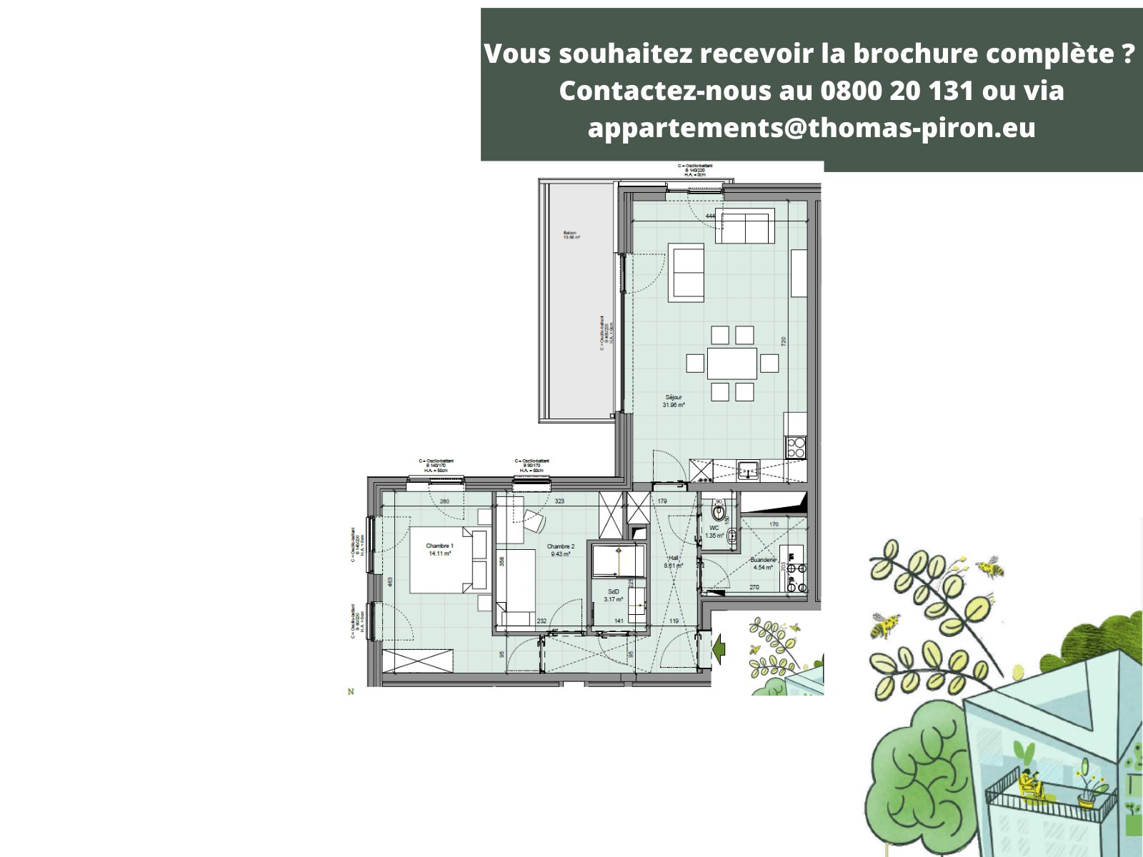 Appartement à vendre à Gembloux 5030 323000.00€ 2 chambres 91.00m² - annonce 601825