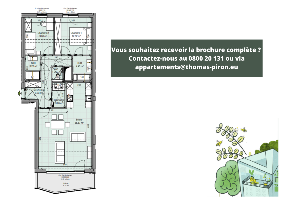 Appartement à vendre à Gembloux 5030 363000.00€ 2 chambres 93.00m² - annonce 601803