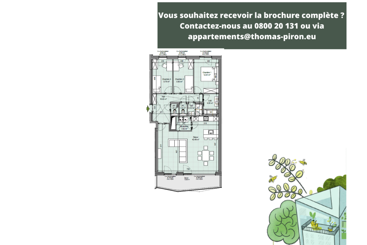 Appartement à vendre à Gembloux 5030 392000.00€ 3 chambres 114.00m² - annonce 601810