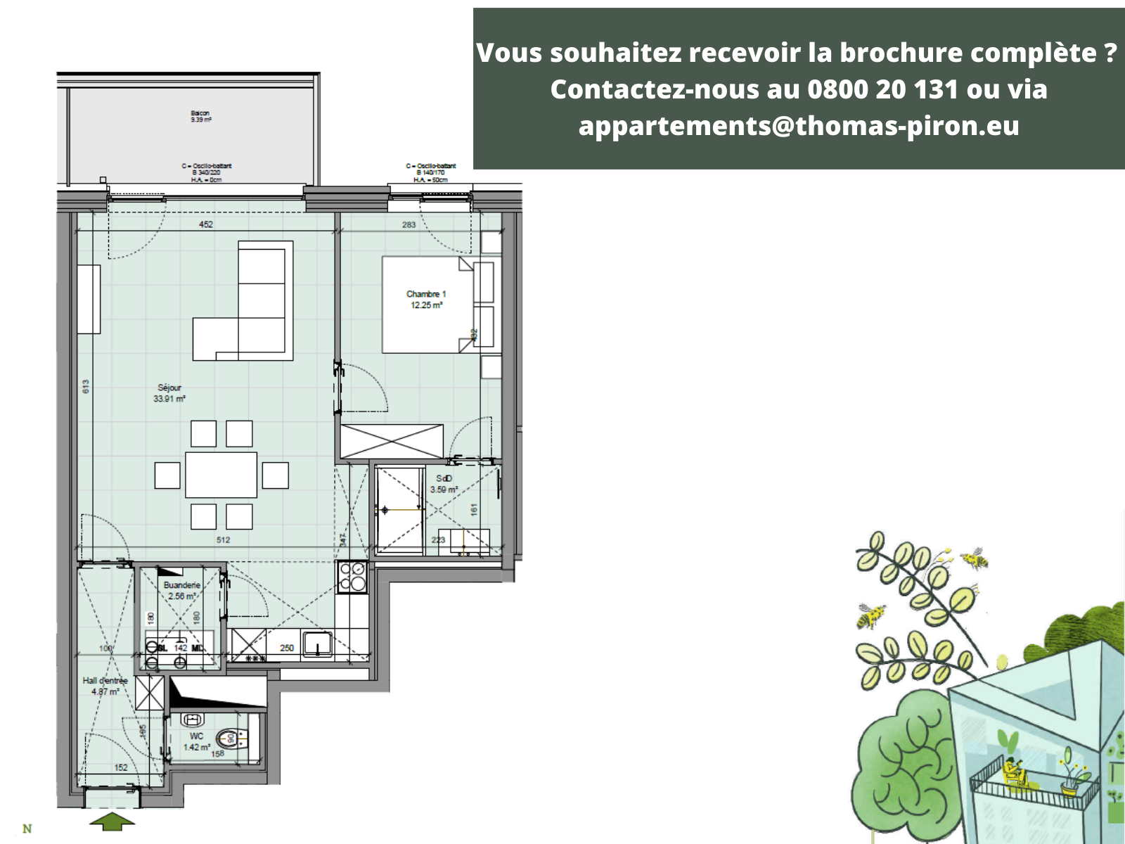 Appartement à vendre à Gembloux 5030 246000.00€ 1 chambres 70.00m² - annonce 601821