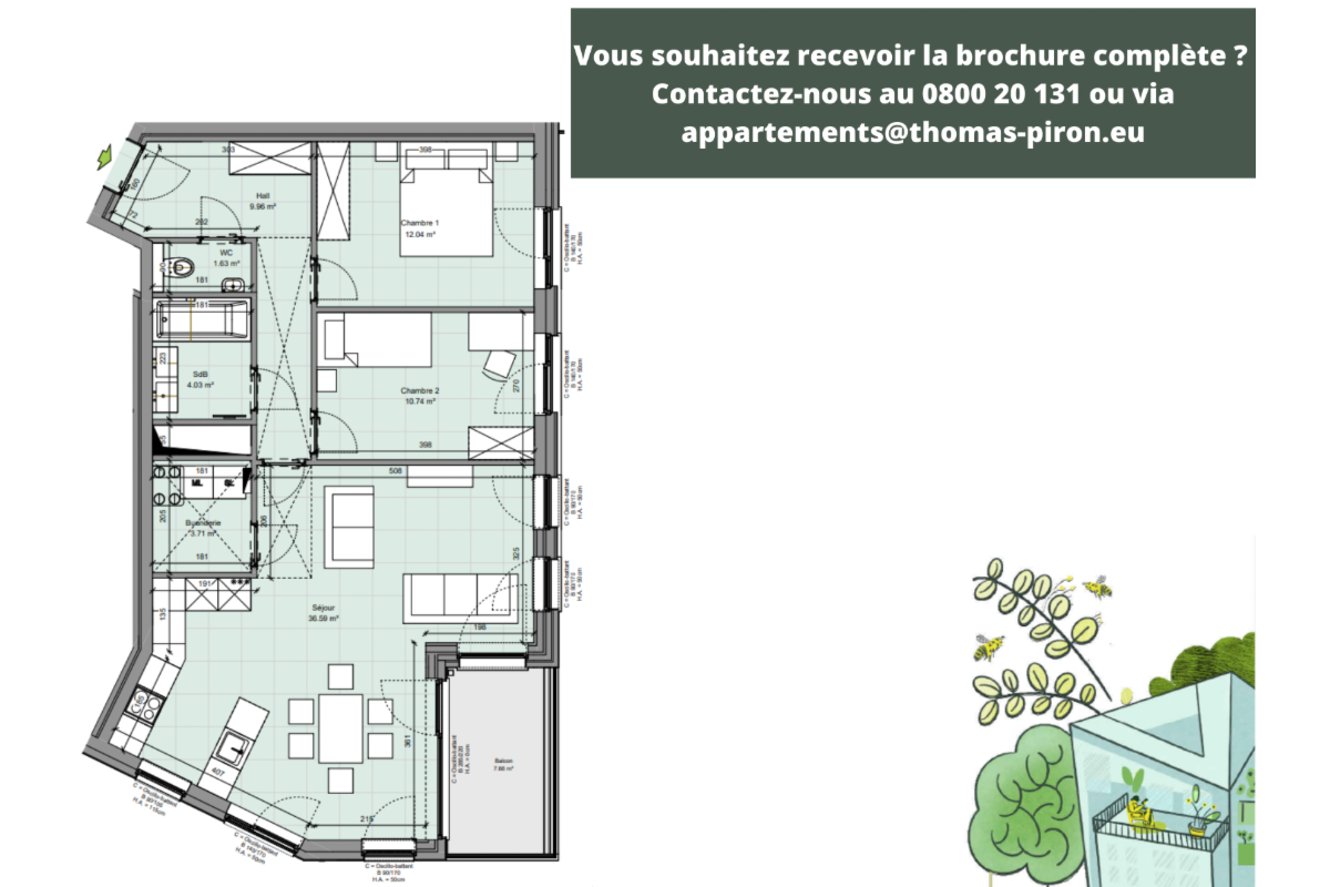 Appartement à vendre à Gembloux 5030 357000.00€ 2 chambres 94.00m² - annonce 601792
