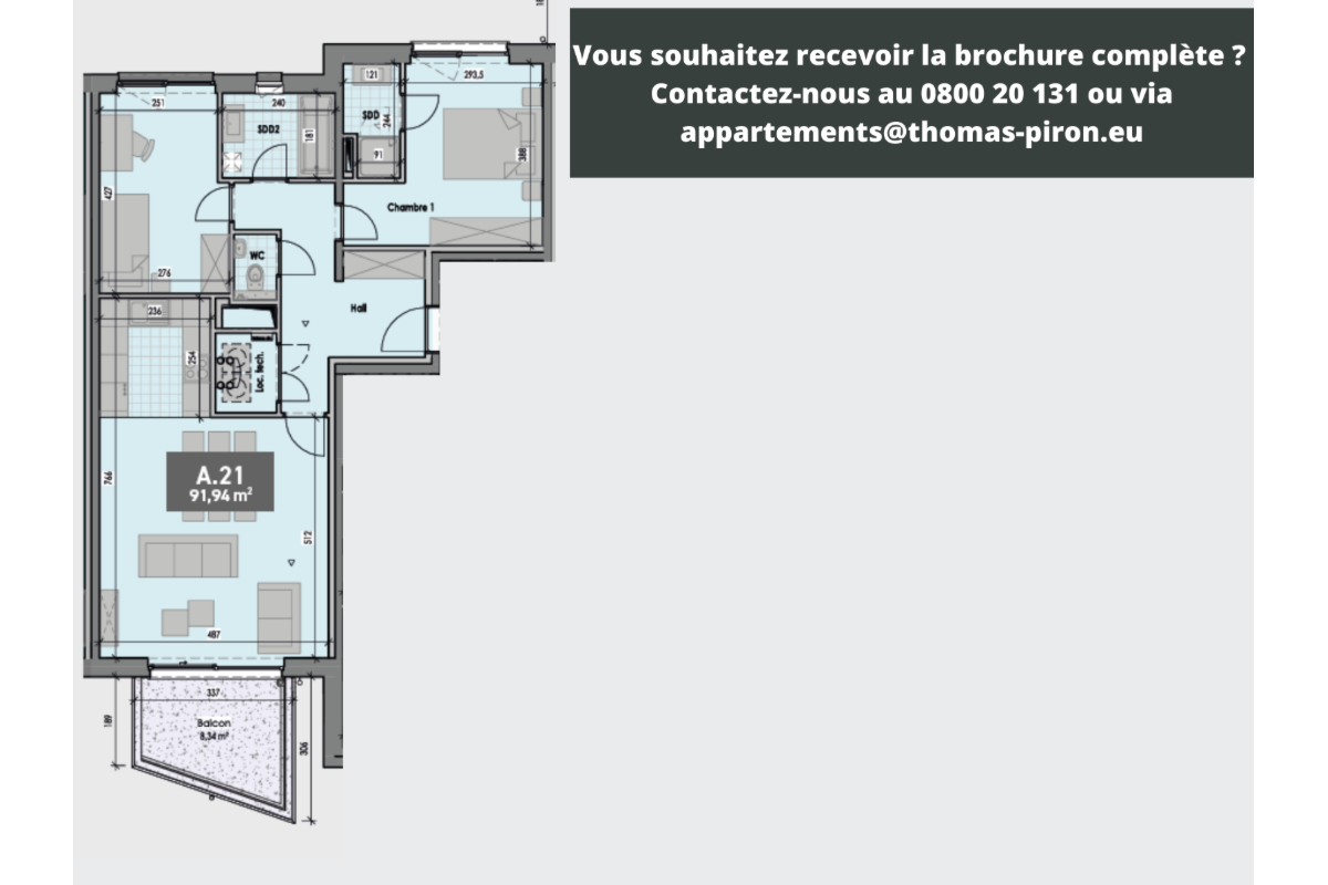 Appartement à vendre à Gembloux 5030 341000.00€ 2 chambres 92.00m² - annonce 601797