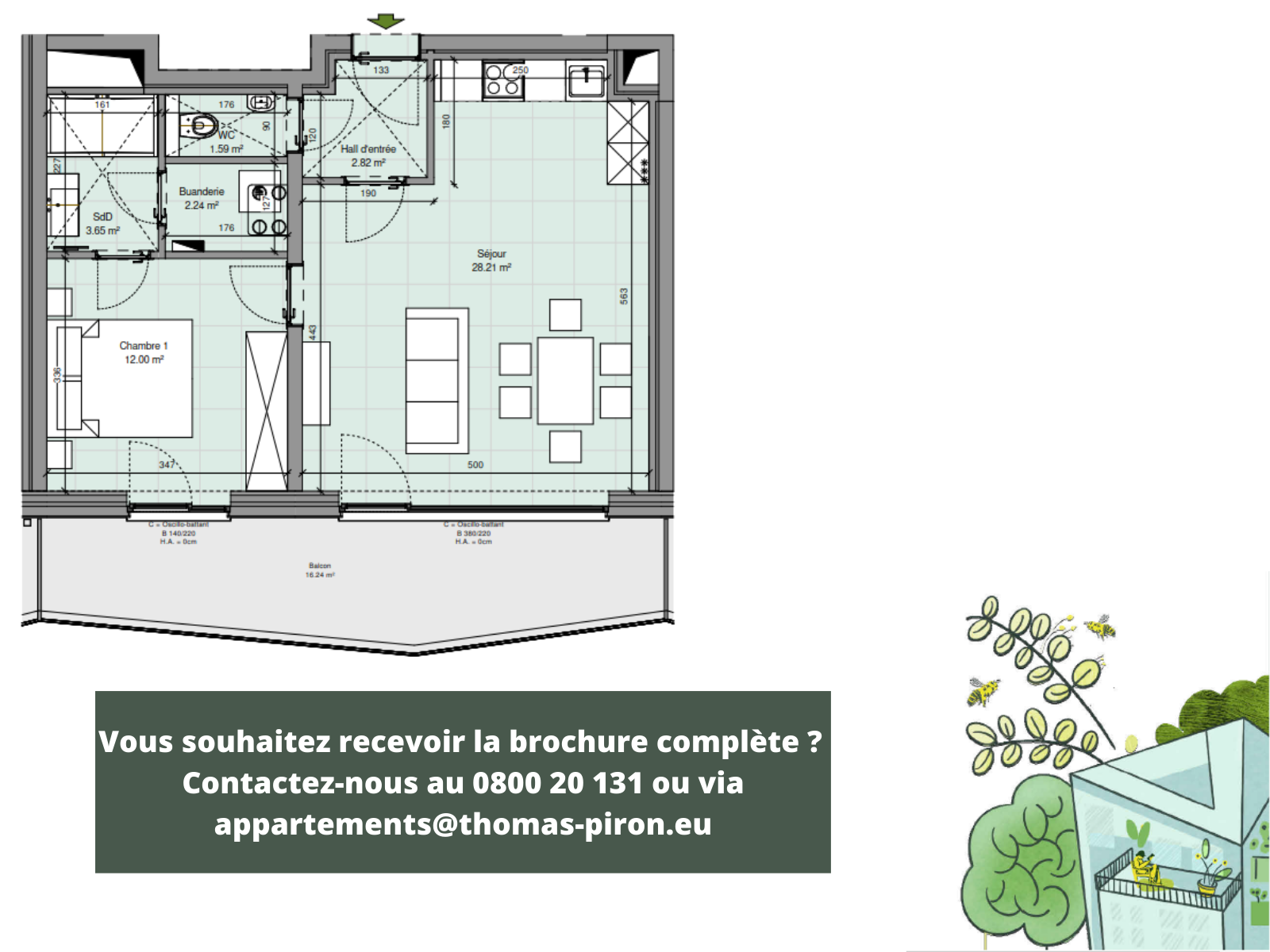 Appartement à vendre à Gembloux 5030 268000.00€ 1 chambres 60.00m² - annonce 601805