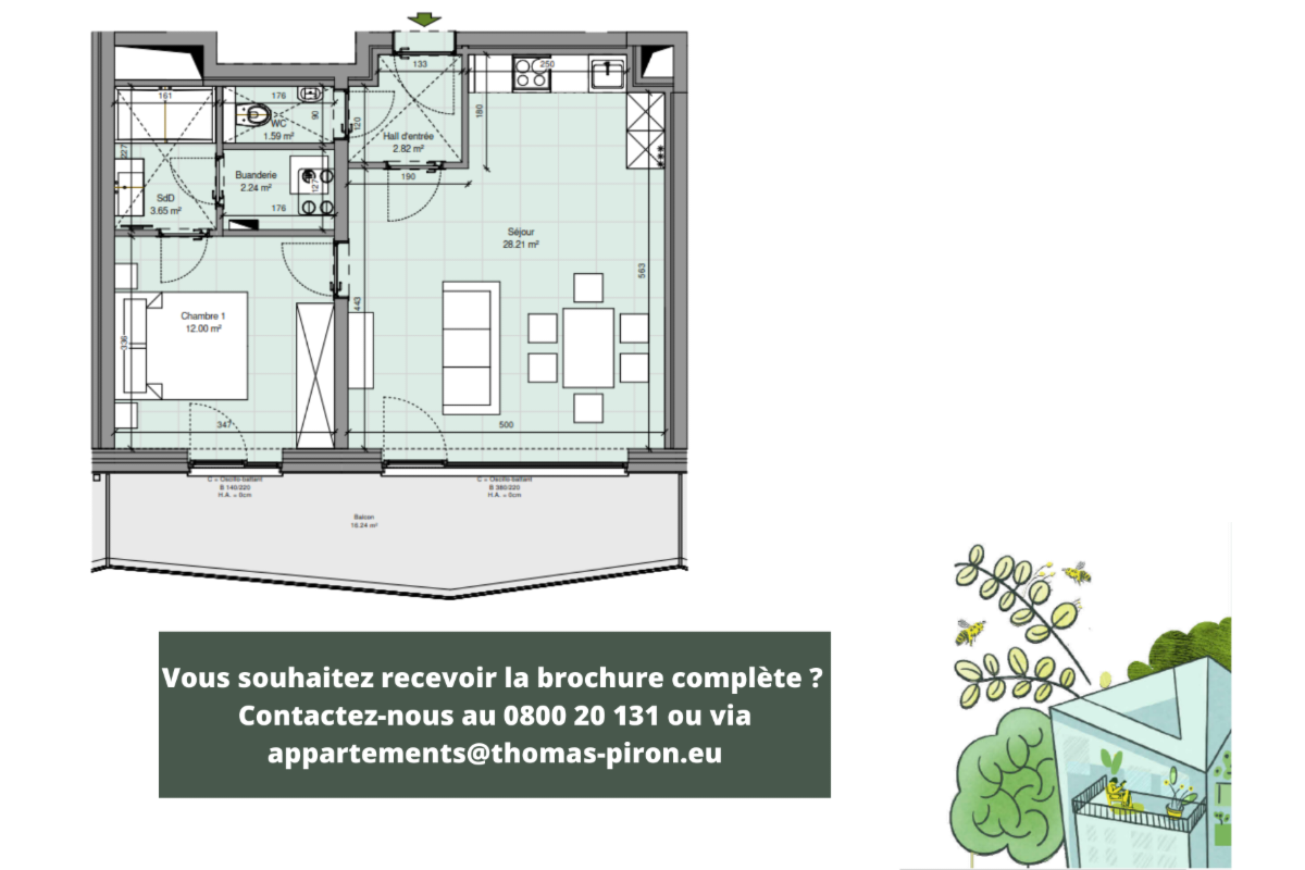 Appartement à vendre à Gembloux 5030 268000.00€ 1 chambres 60.00m² - annonce 601805