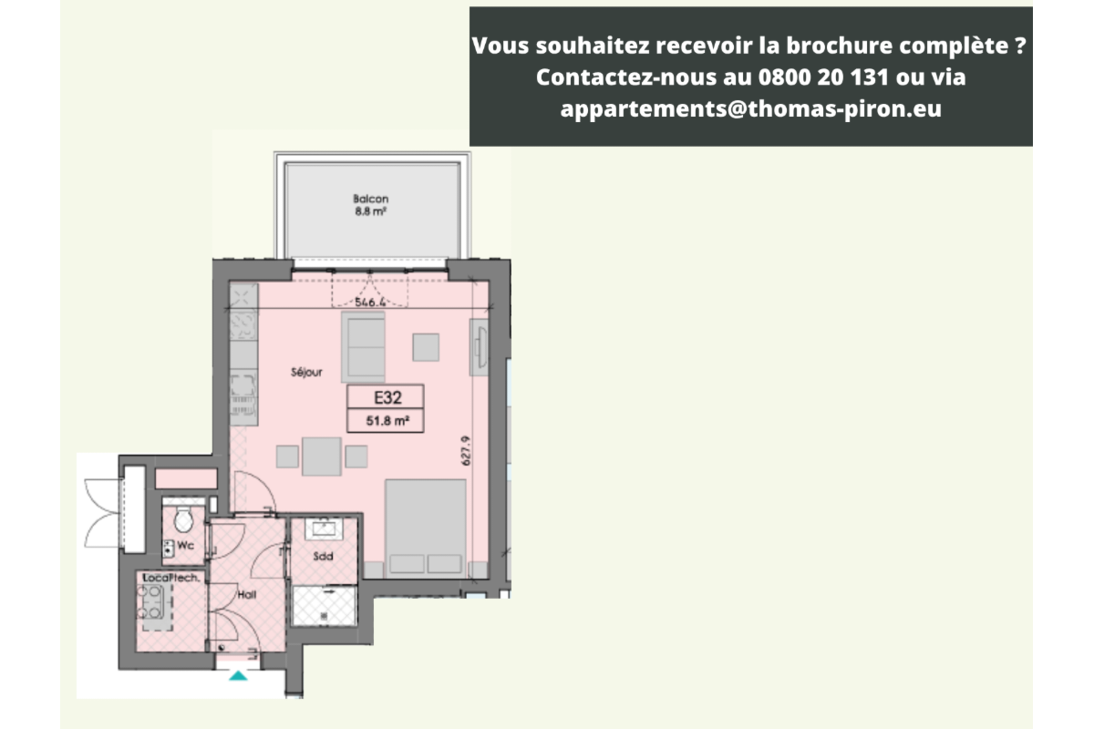 Appartement à vendre à Ciney 5590 218000.00€  chambres 51.80m² - annonce 601885