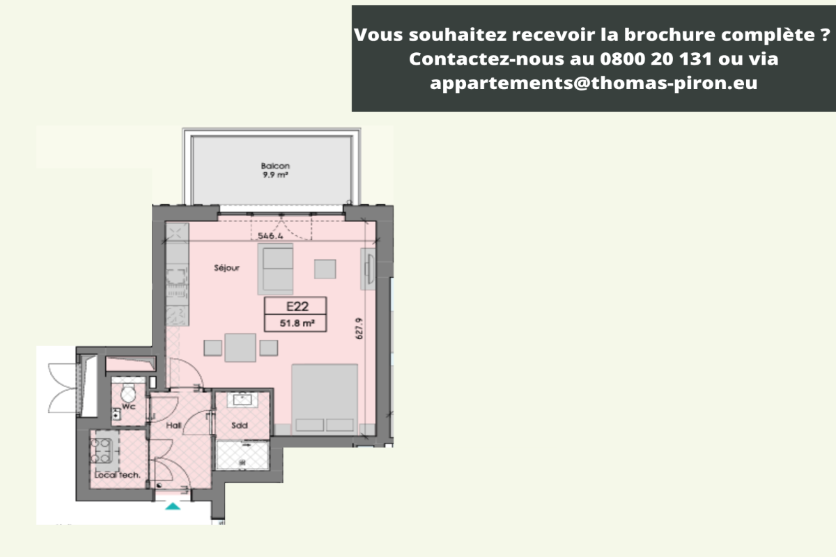 Studio à vendre à Ciney 5590 208000.00€ chambres 51.80m² - annonce 601878