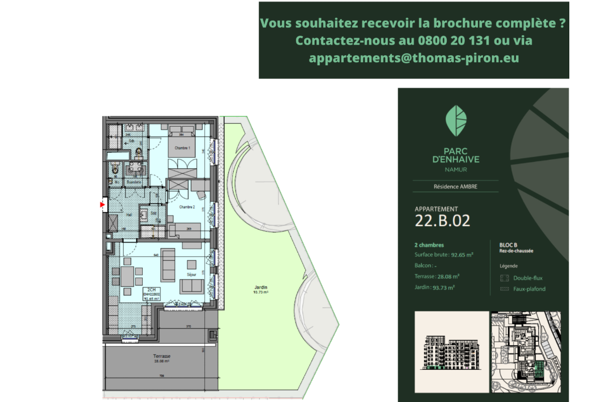 Appartement à vendre à Jambes 5100 0.00€ 2 chambres 92.65m² - annonce 604729