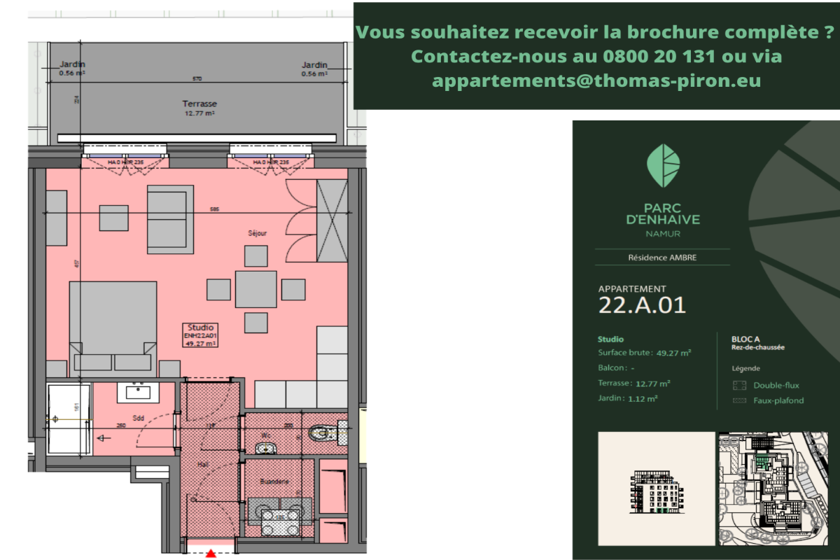 Studio à vendre à Namur 5000 0.00€ chambres 49.27m² - annonce 607109
