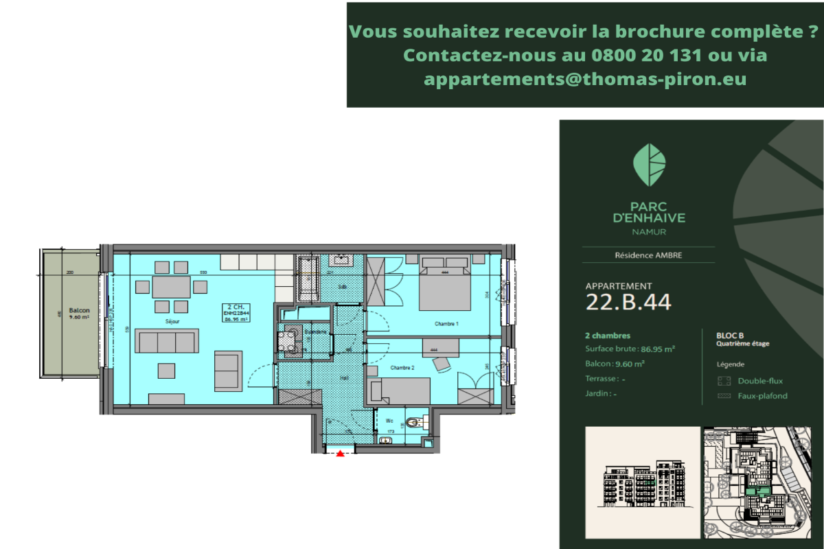 Appartement à vendre à Namur 5000 0.00€ 2 chambres 86.95m² - annonce 607128