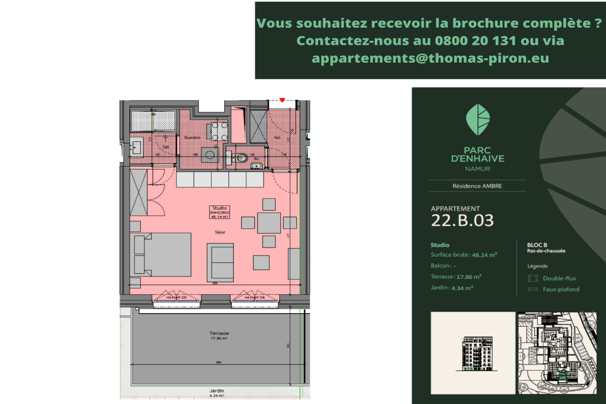 Studio à vendre à Namur 5000 0.00€ chambres 48.14m² - annonce 607142