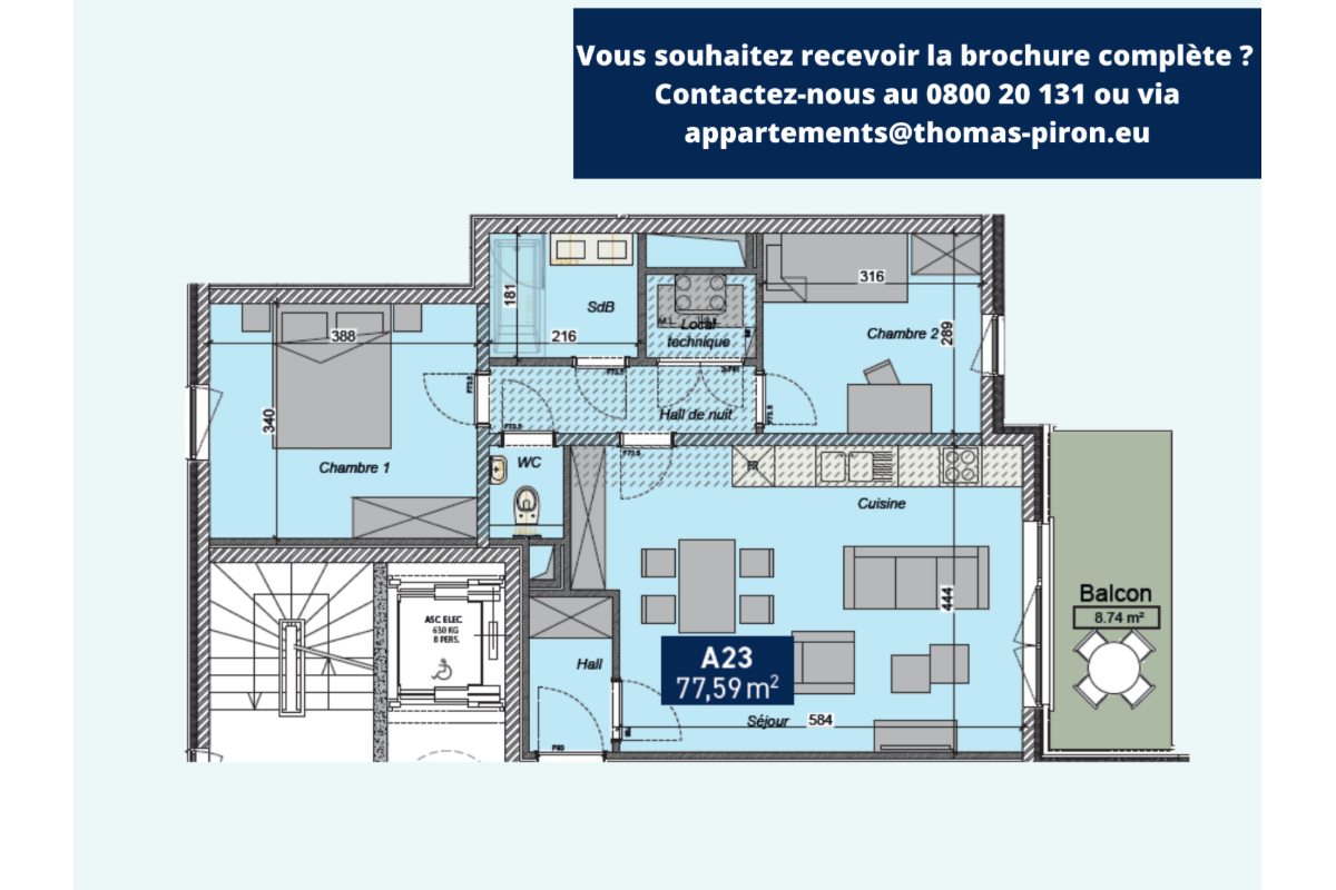 Appartement à vendre à Saint-Servais 5002 257000.00€ 2 chambres 77.59m² - annonce 609550