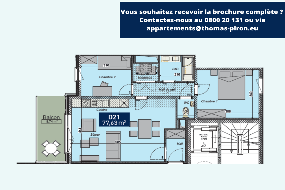 Appartement à vendre à Saint-Servais 5002 247471.00€ 2 chambres 77.63m² - annonce 609556