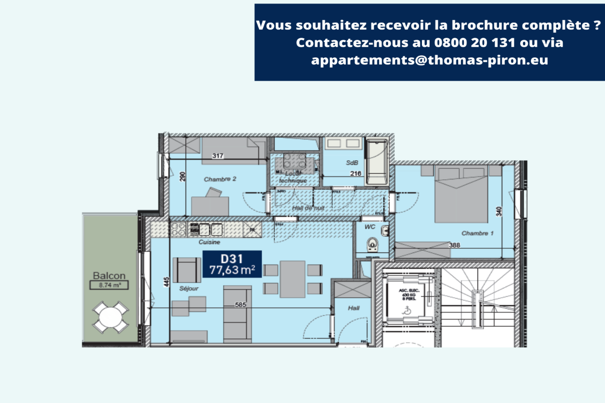 Appartement à vendre à Namur 5000 249471.00€ 2 chambres 77.60m² - annonce 610442