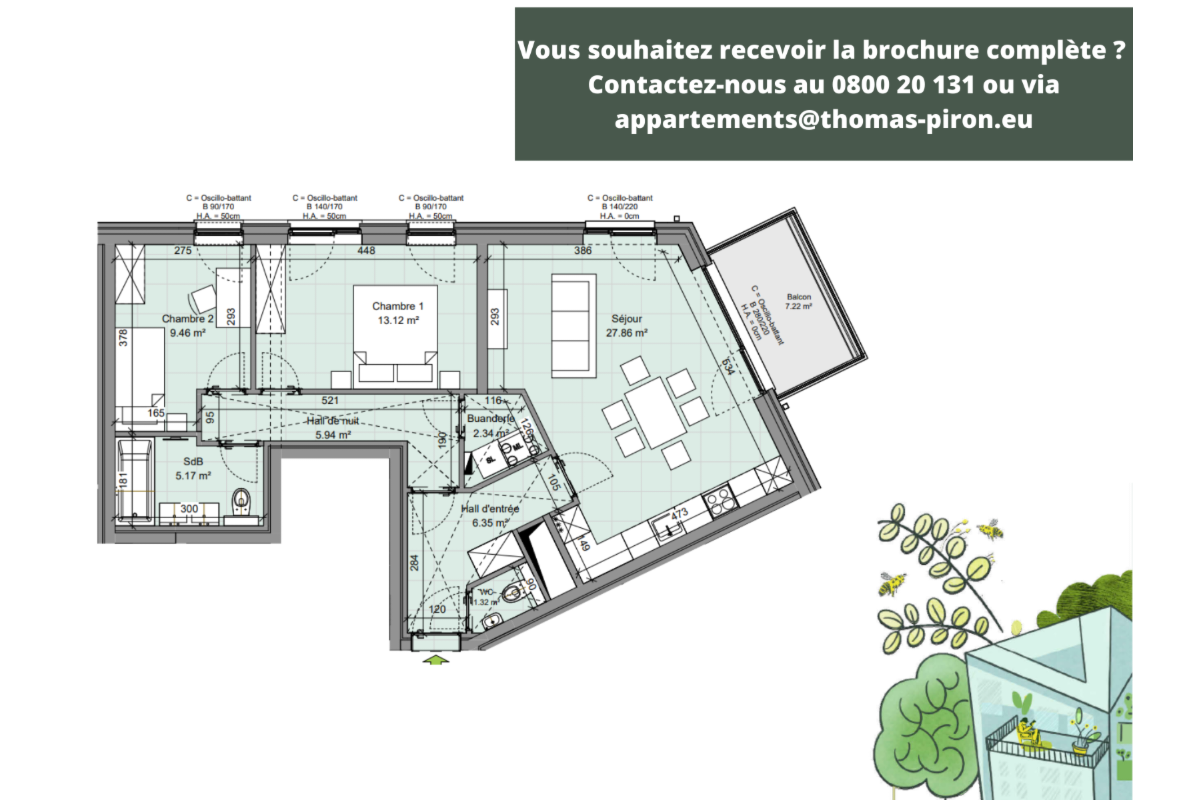 Appartement à vendre à Gembloux 5030 328000.00€ 2 chambres 87.00m² - annonce 670702
