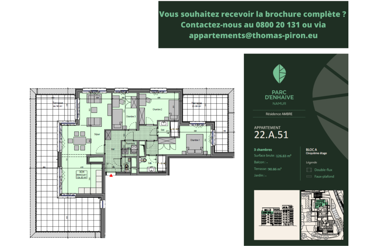 Appartement à vendre à Namur 5000 0.00€ 3 chambres 126.86m² - annonce 670590