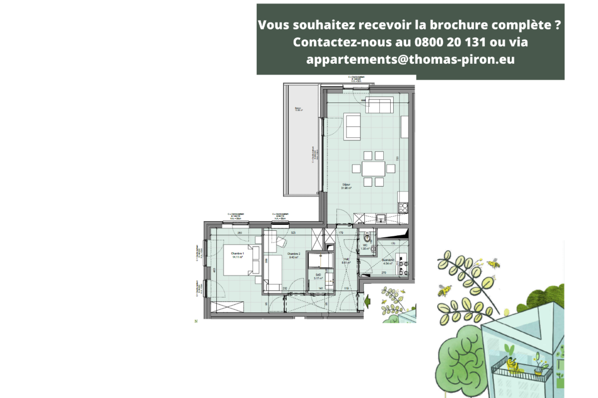 Appartement à vendre à Gembloux 5030 323000.00€ 2 chambres 91.00m² - annonce 670696