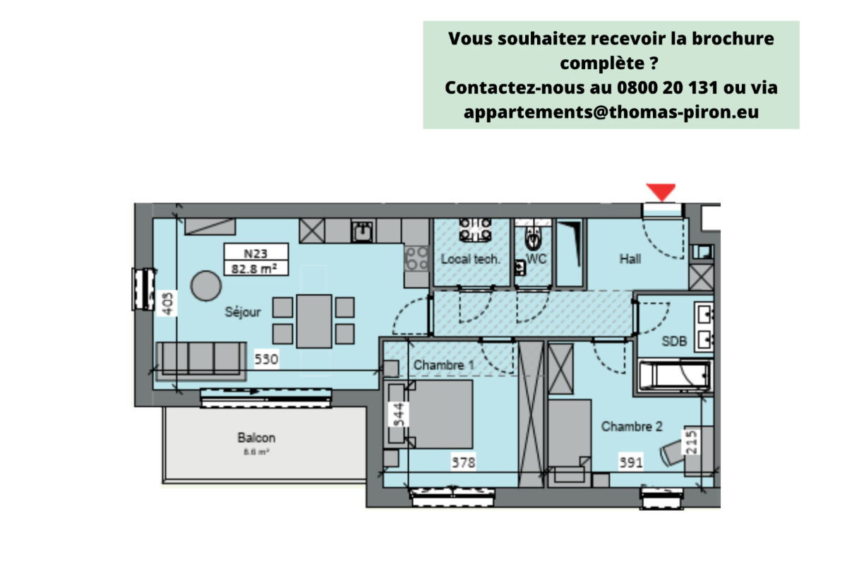 Appartement à vendre à Sambreville 5060 268719.00€ 2 chambres 82.80m² - annonce 670816