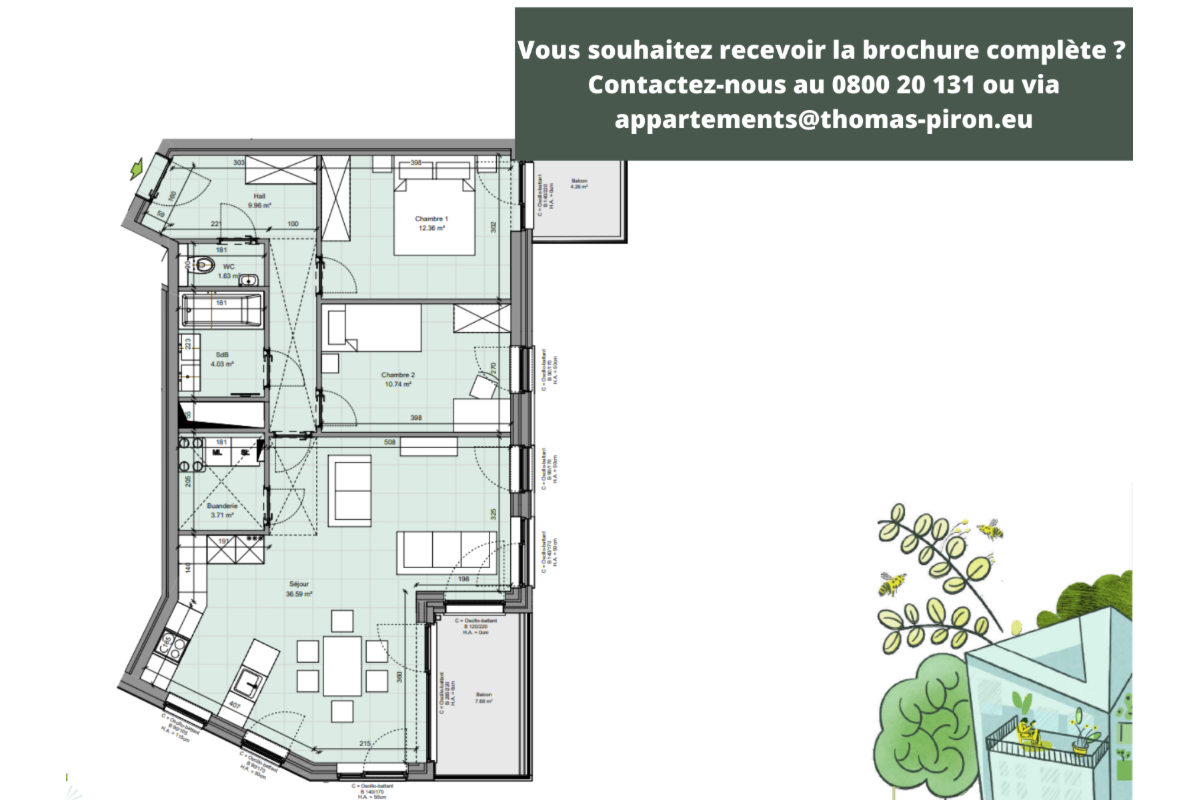Appartement à vendre à Gembloux 5030 352000.00€ 2 chambres 94.00m² - annonce 670705