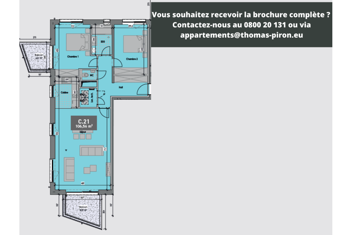 Appartement à vendre à Gembloux 5030 385000.00€ 2 chambres 107.00m² - annonce 670719