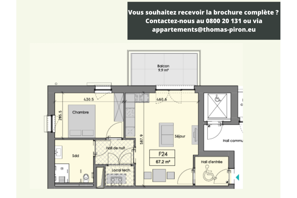 Appartement à vendre à Ciney 5590 268000.00€ 1 chambres 67.20m² - annonce 671276