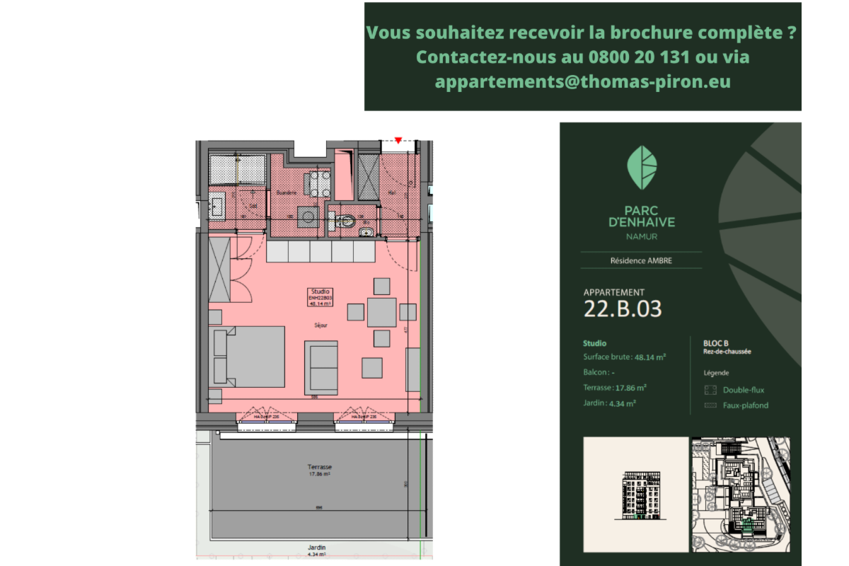 Studio à vendre à Namur 5000 0.00€  chambres 48.14m² - annonce 670538