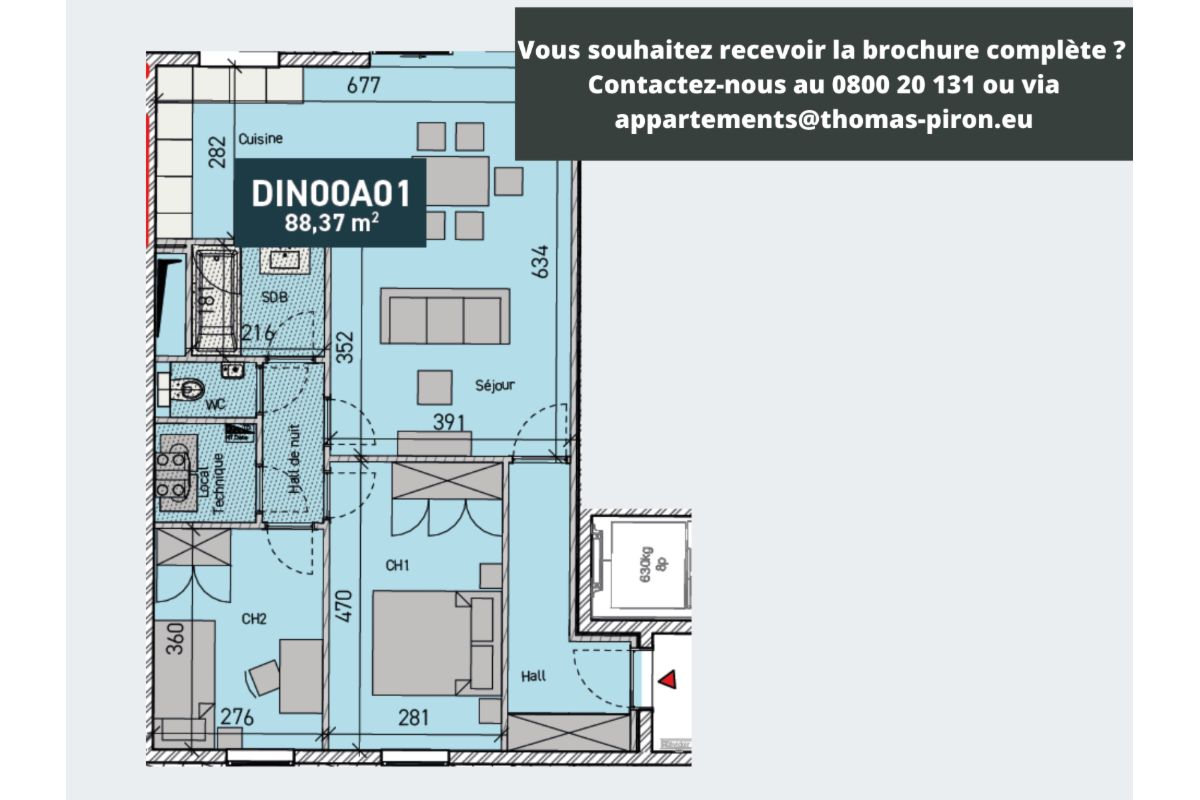 Appartement à vendre à Ciney 5590 315000.00€ 2 chambres 88.00m² - annonce 671285