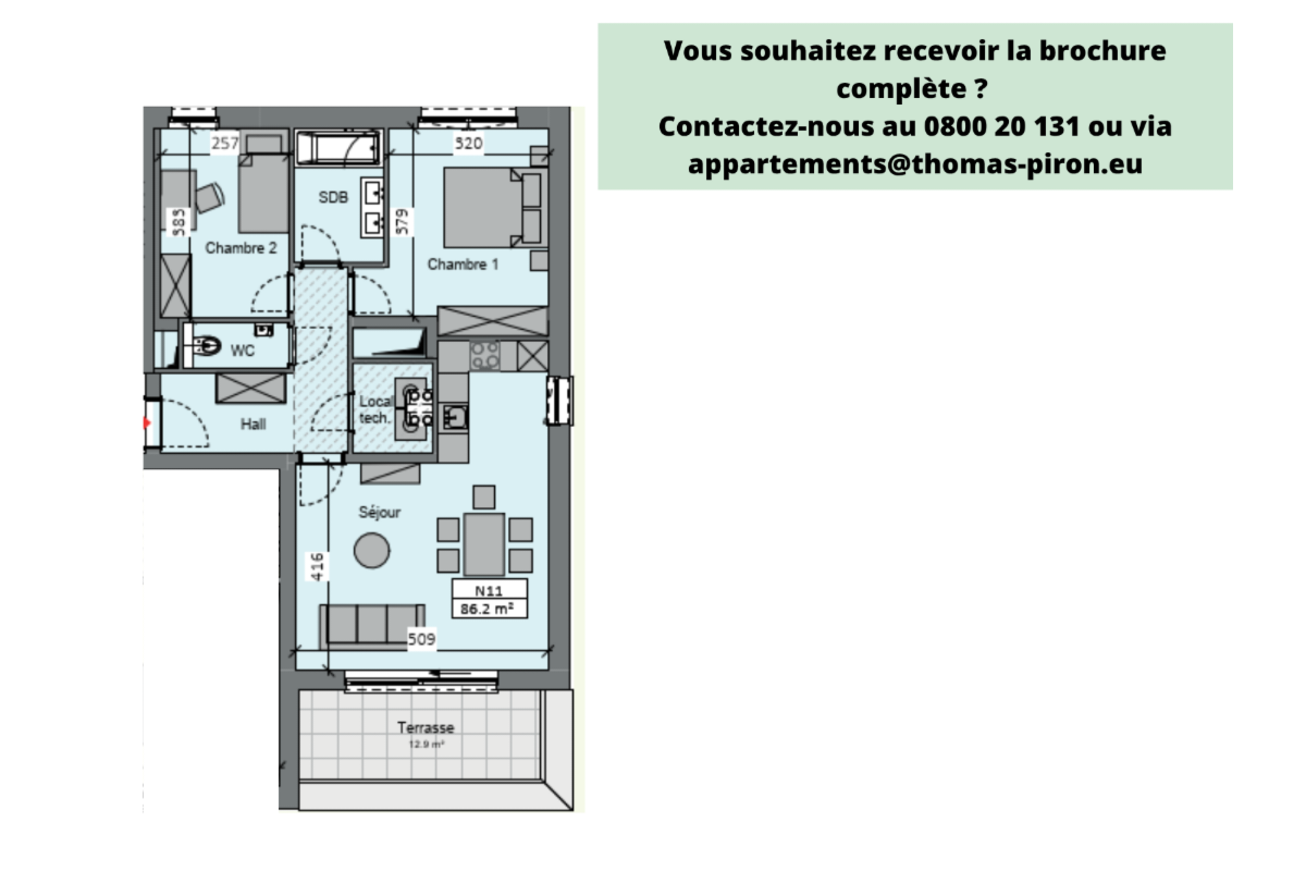 Appartement à vendre à Sambreville 5060 263719.00€ 2 chambres 86.20m² - annonce 670820