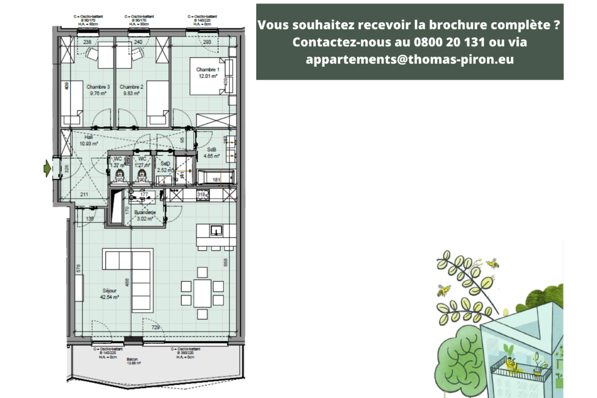 Appartement à vendre à Gembloux 5030 404000.00€ 3 chambres 114.00m² - annonce 670689