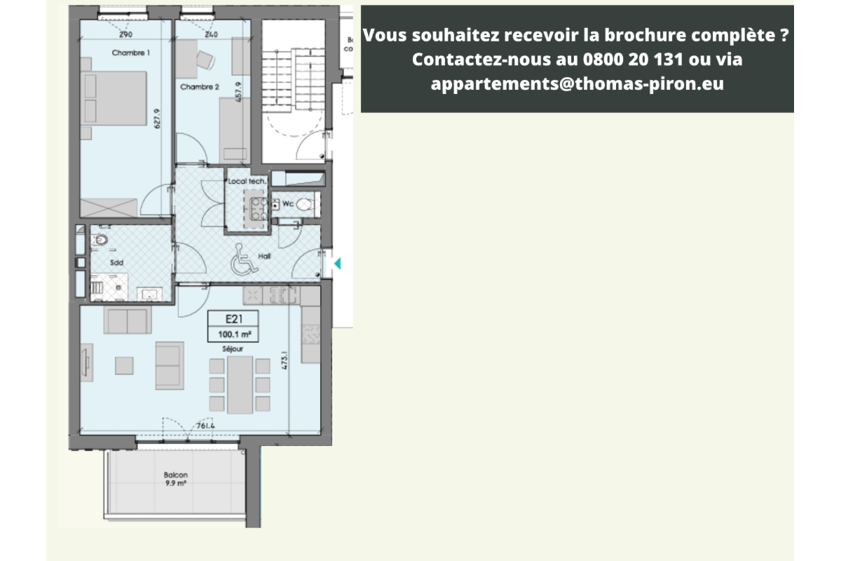 Appartement à vendre à Ciney 5590 350000.00€ 2 chambres 100.10m² - annonce 671284