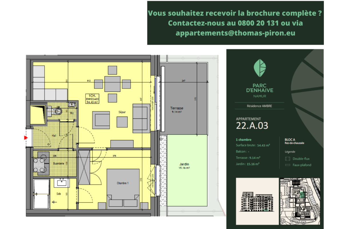 Appartement à vendre à Jambes 5100 0.00€ 1 chambres 54.43m² - annonce 670773