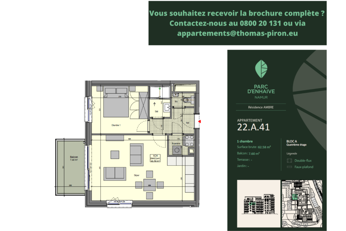 Appartement à vendre à Namur 5000 0.00€ 1 chambres 62.58m² - annonce 670577
