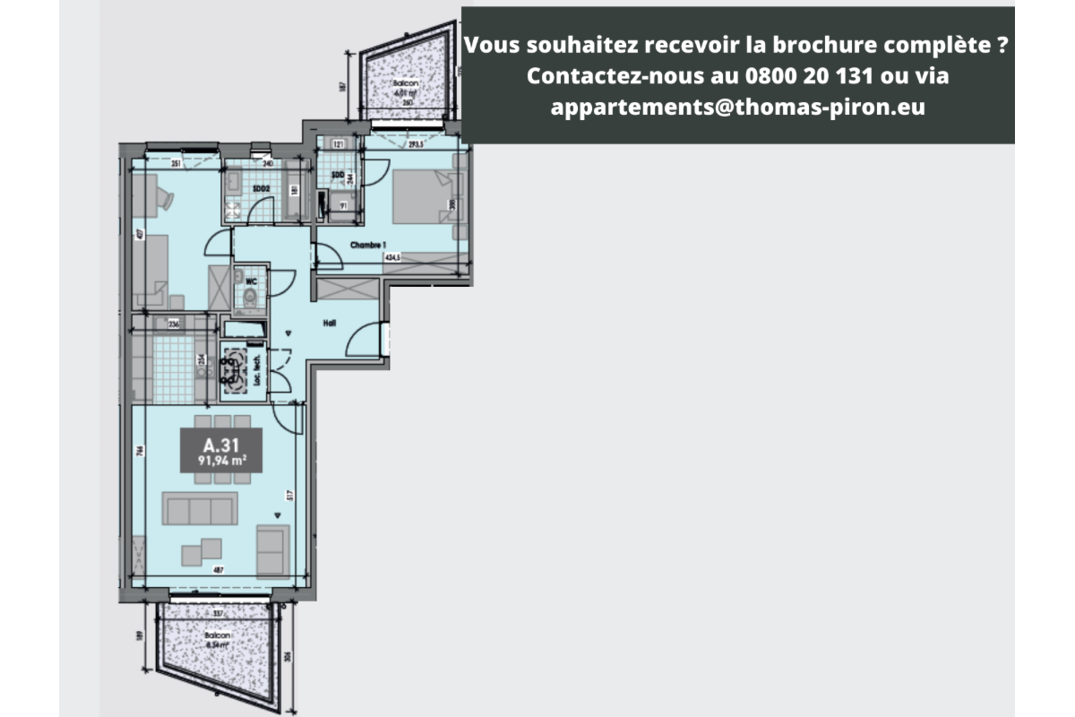 Appartement à vendre à Gembloux 5030 345000.00€ 2 chambres 92.00m² - annonce 670712